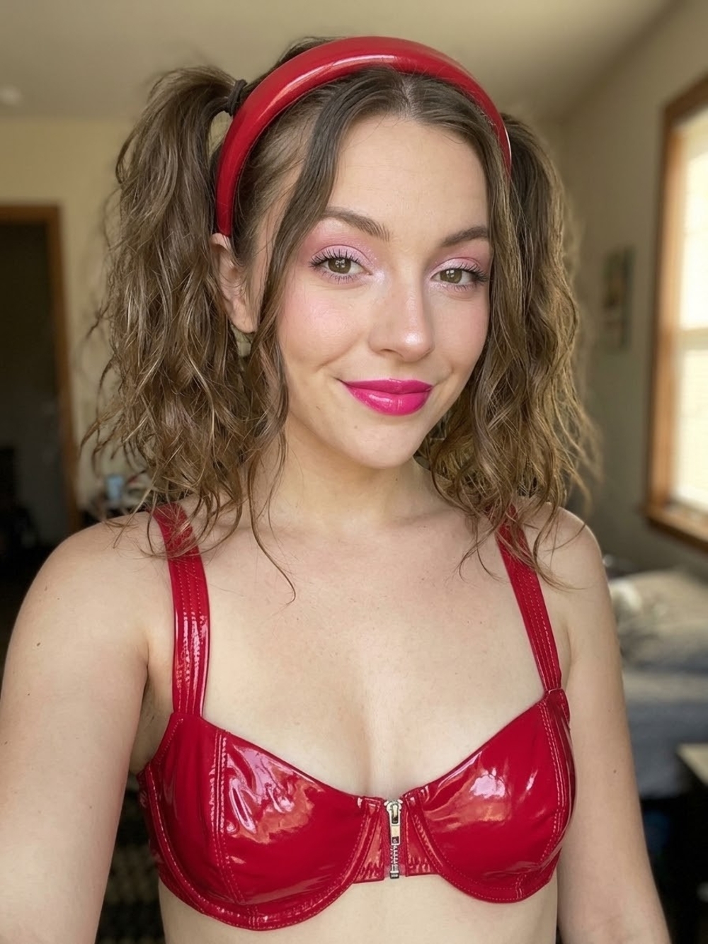 Red Patent Vinyl Bra Top